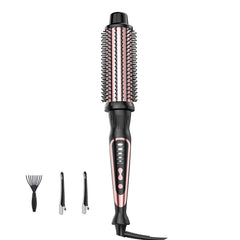 DENVEK Thermal Brush rose-gold handle closeup for versatile styling options.