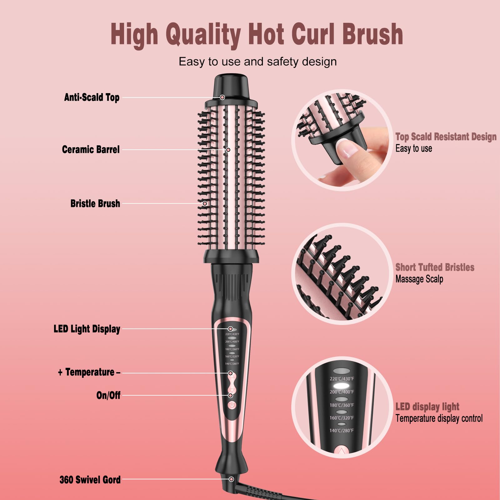 DENVEK Thermal Brush travel-ready dual voltage for worldwide styling.