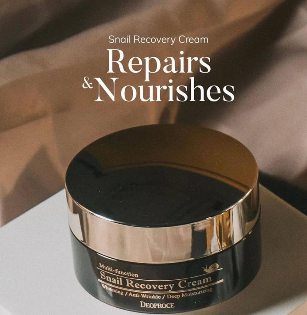 Deoproce snail mucin ingredient close-up highlighting nourishing skin support.