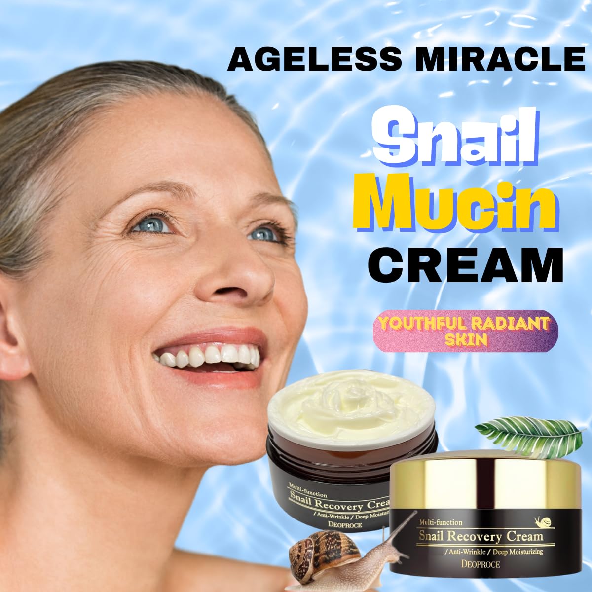 Deoproce snail mucin pump demonstrates easy daily application.