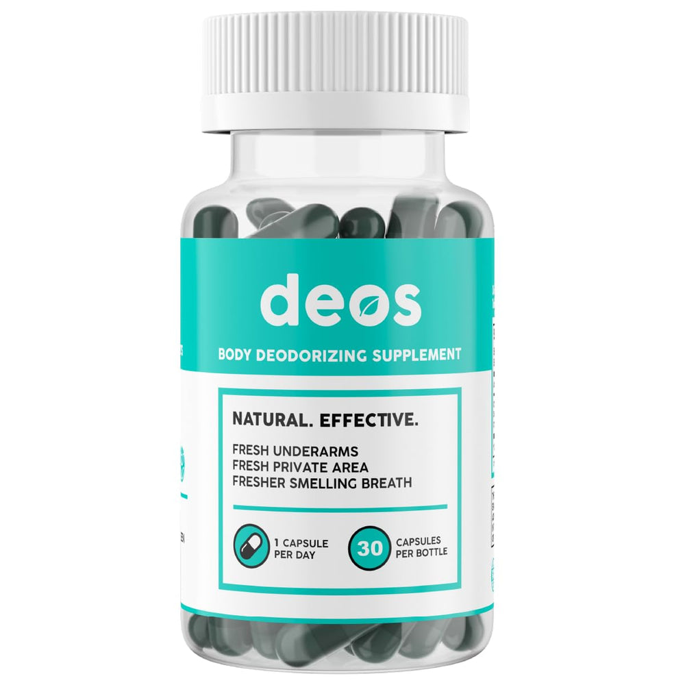 DEOS internal deodorant bottle shows head-to-toe freshness potential for daily odor control