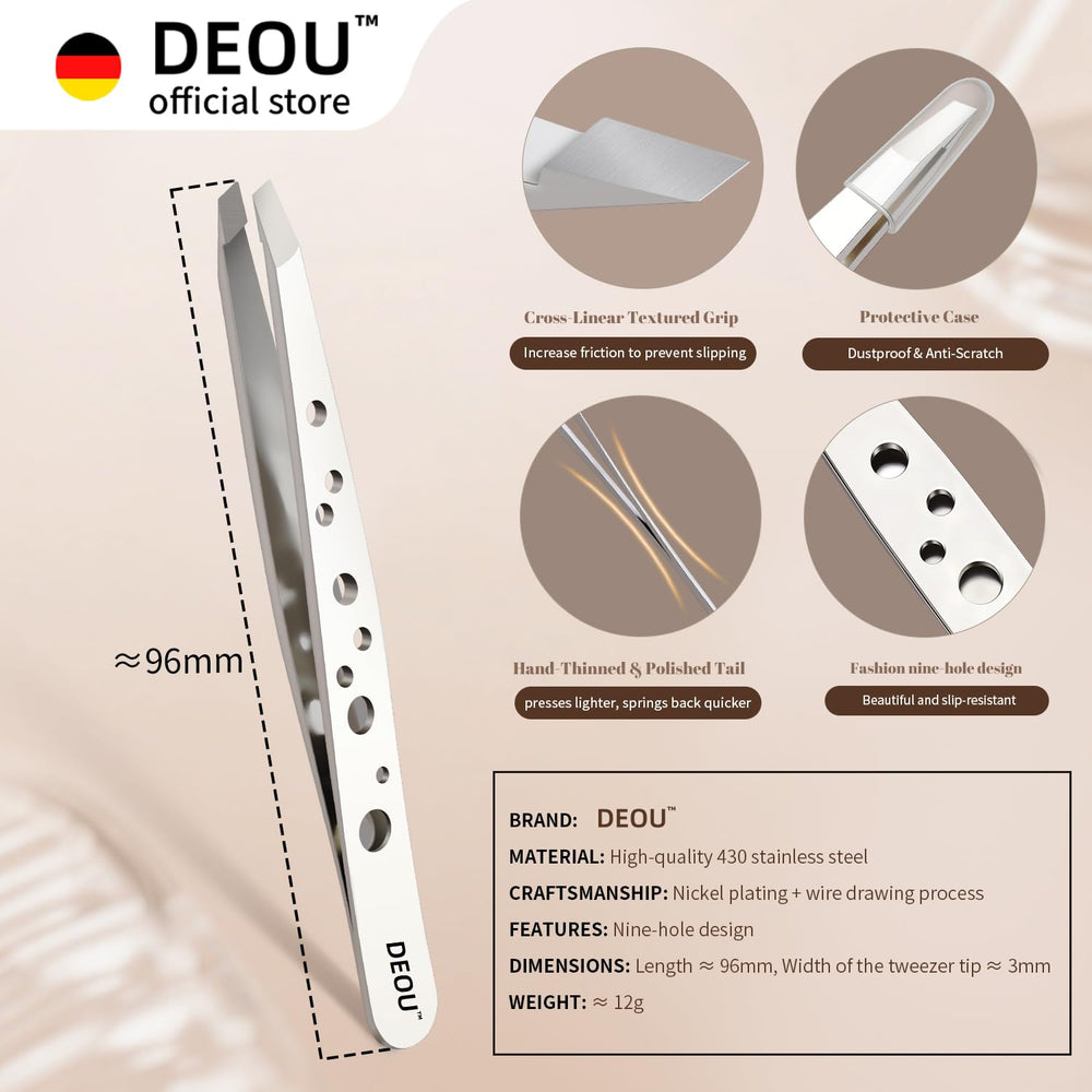 DEOU eyebrow plucker gift box packaging makes a ready gift for grooming enthusiasts.