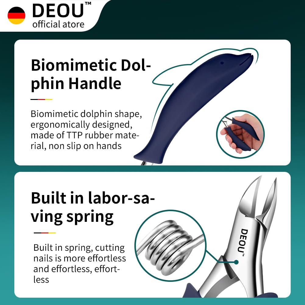 DEOU nail clippers built-in-spring prevents snagging and extends tool life