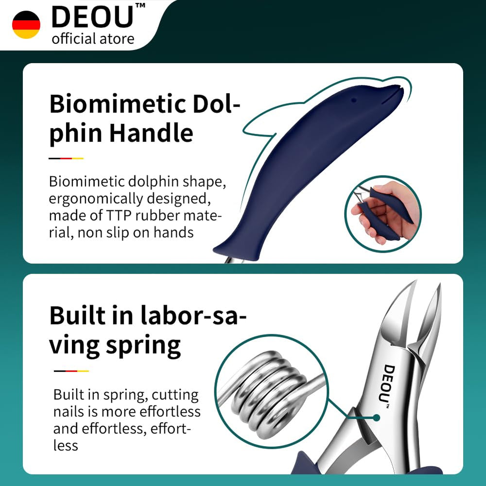 DEOU nail clippers built-in-spring prevents snagging and extends tool life