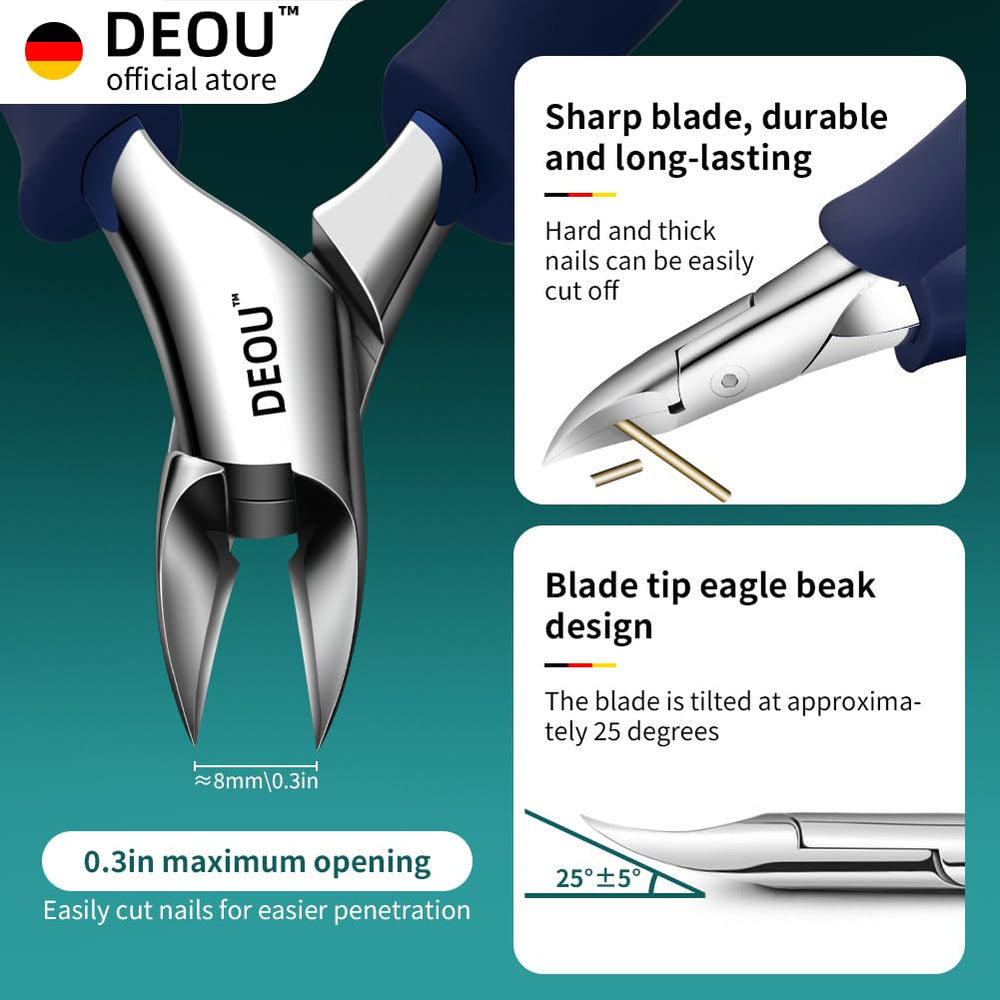 DEOU nail clippers sharp-edge highlights precise cuts for thick nails