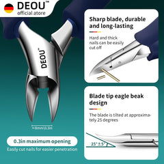 DEOU nail clippers sharp-edge highlights precise cuts for thick nails
