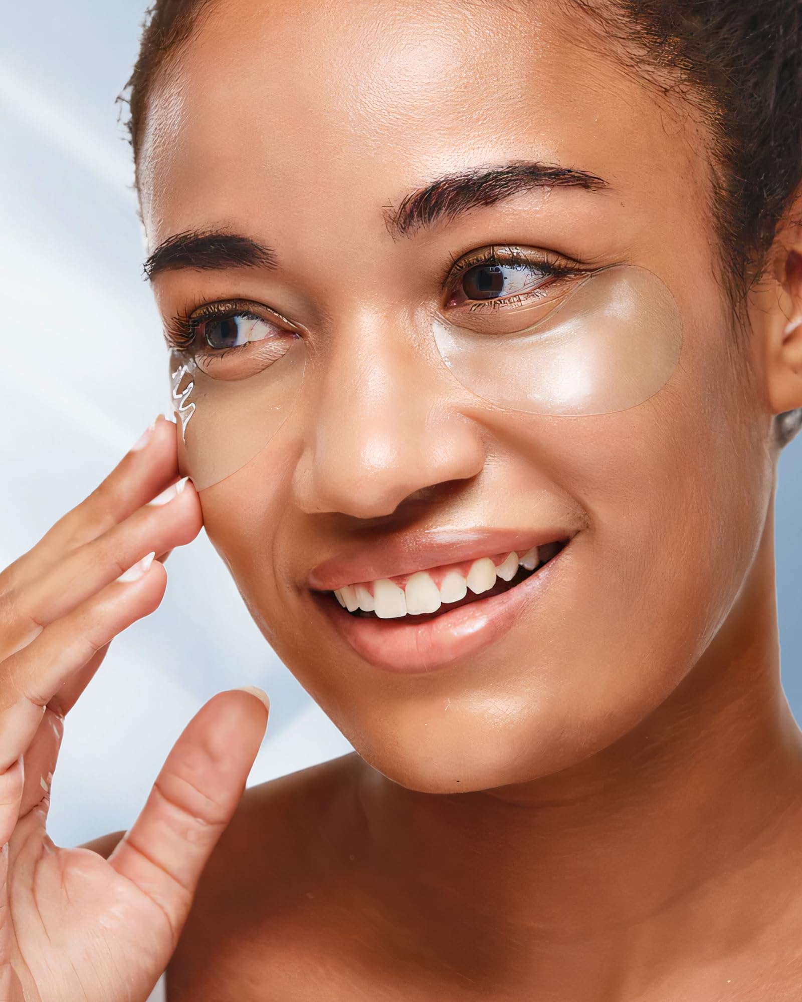 Depology hydrogel eye patches demonstrate cooling, snug fit around the eye area.