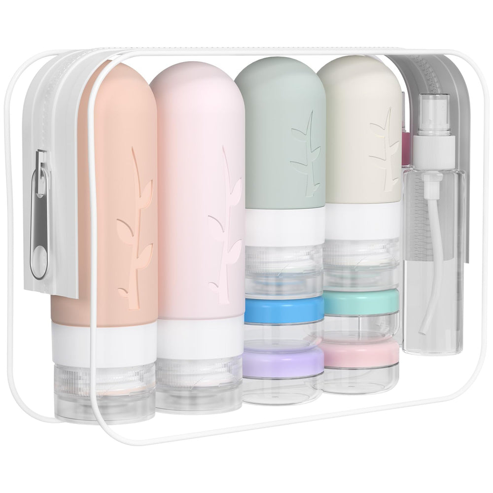 DEPOZA travel bottles set 16-pack box view for organized, spill-free packing