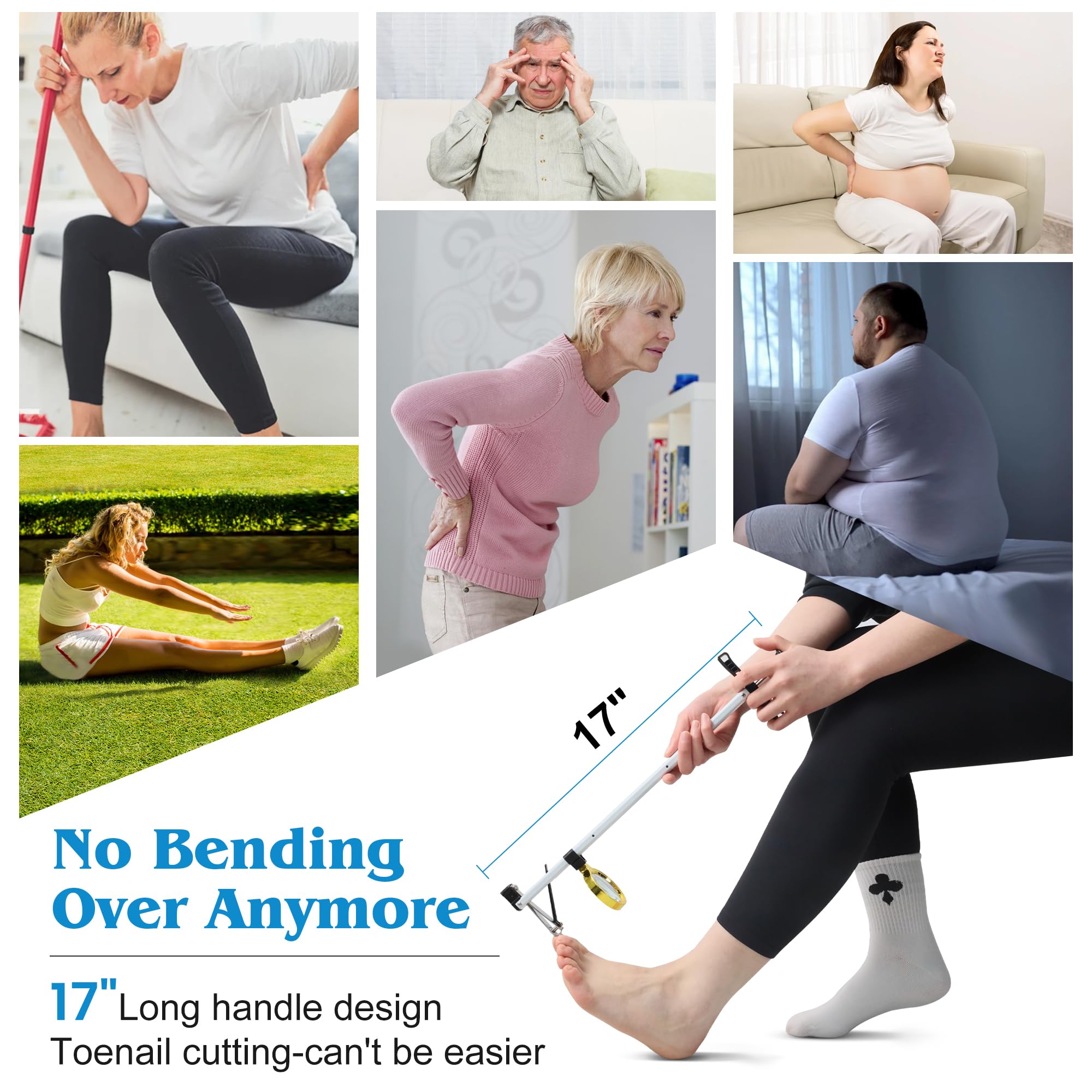 DEPSUNNY ergonomic extended-handle supports comfortable use while sitting or standing.
