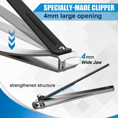 DEPSUNNY magnifier-assisted clippers provide precise targeting for thick nails.