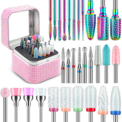 Depvko nail drill bits set with storage case organizes all 30 bits for easy transport.