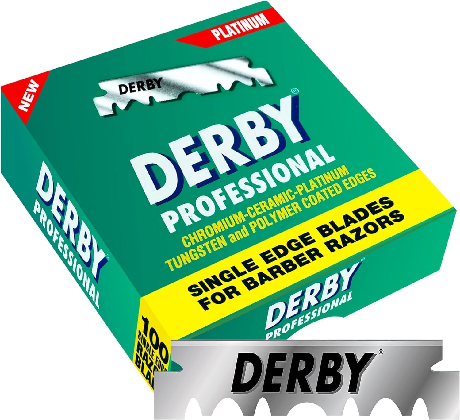 Derby Professional blades durable edge coating supports consistent sharpness.