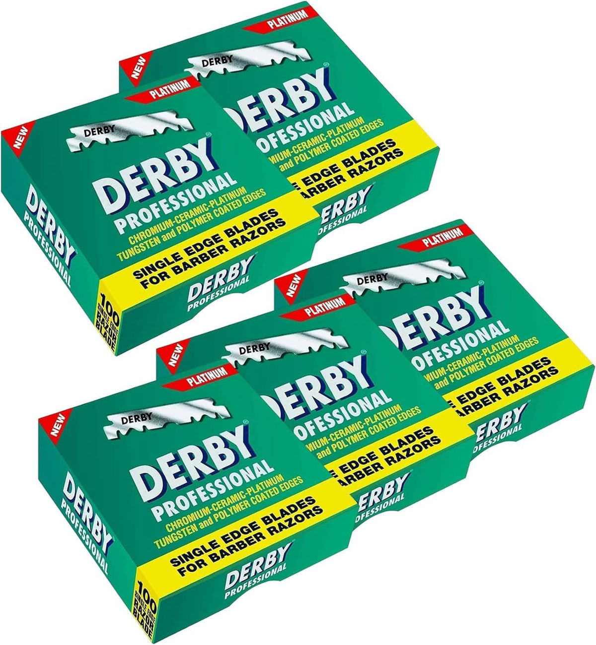 Derby Professional single edge blades packaging: wax-paper protection for sharpness.