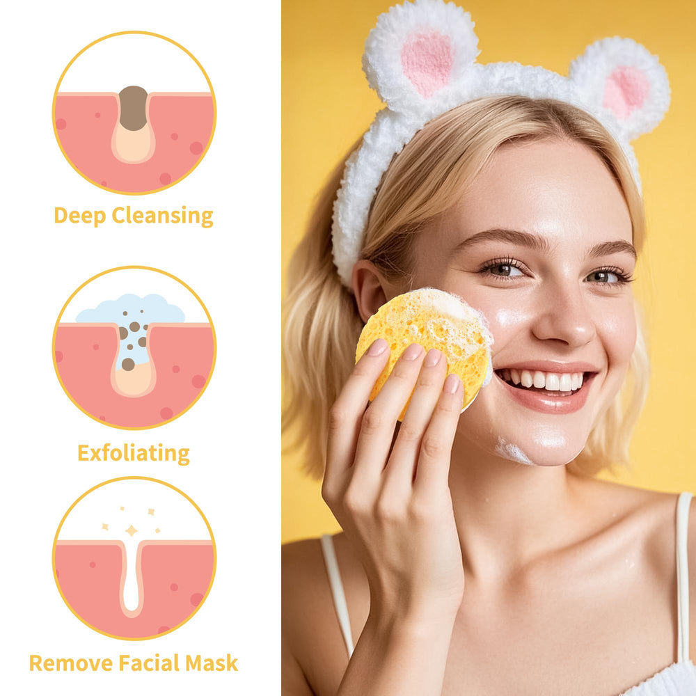 Derloyo makeup remover and mask-sponges for gentle cleansing.