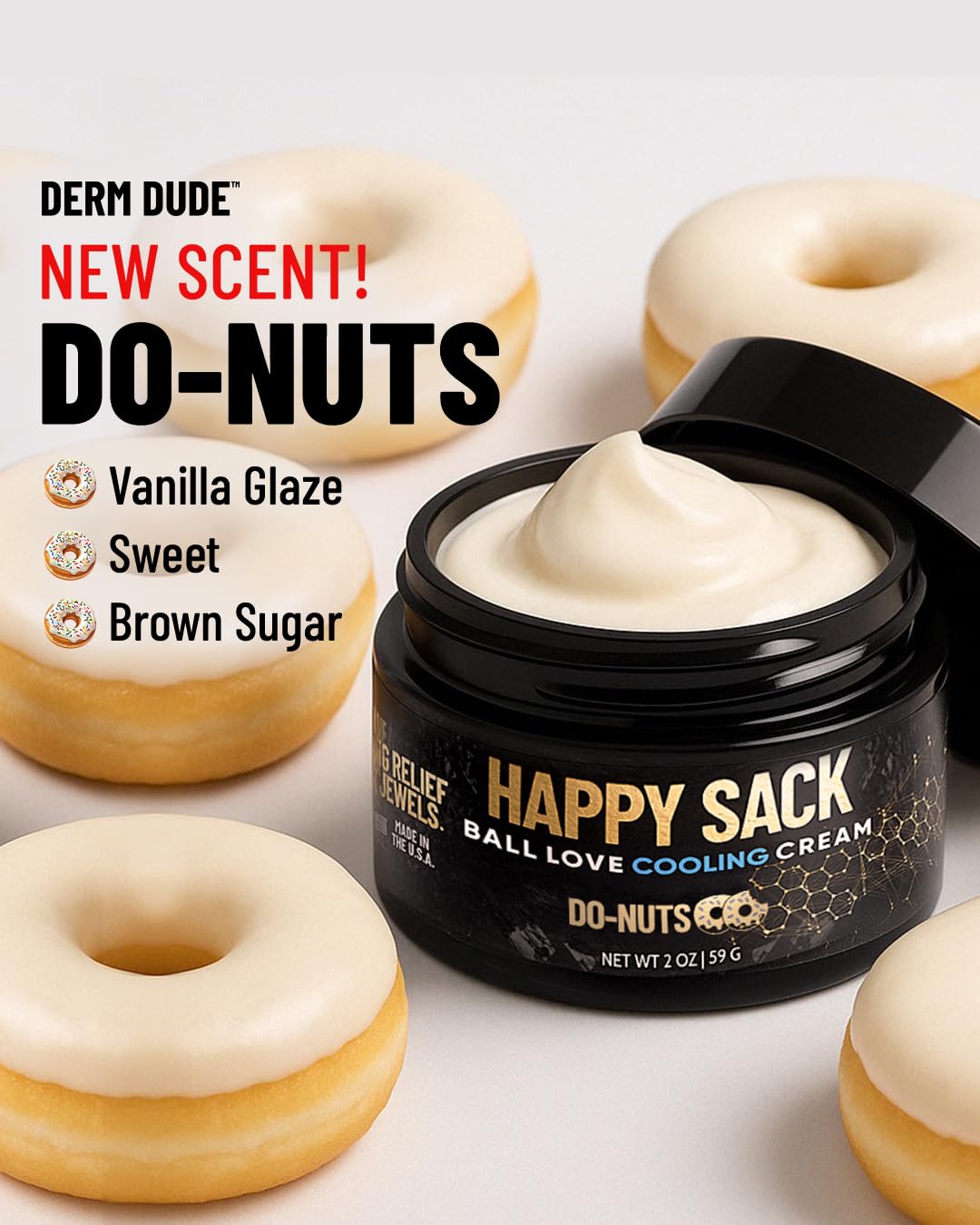 Derm Dude Happy Sack 2oz tub ideal for daily gym bag use.
