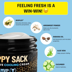 Derm Dude Happy Sack application on skin demonstrates easy direct-to-skin use