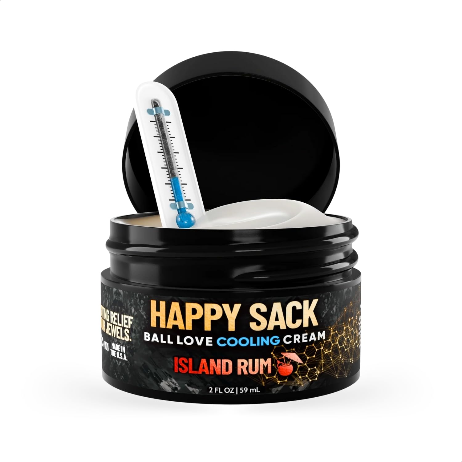 Derm Dude Happy Sack bottle pour shows island rum scent for all-day freshness.