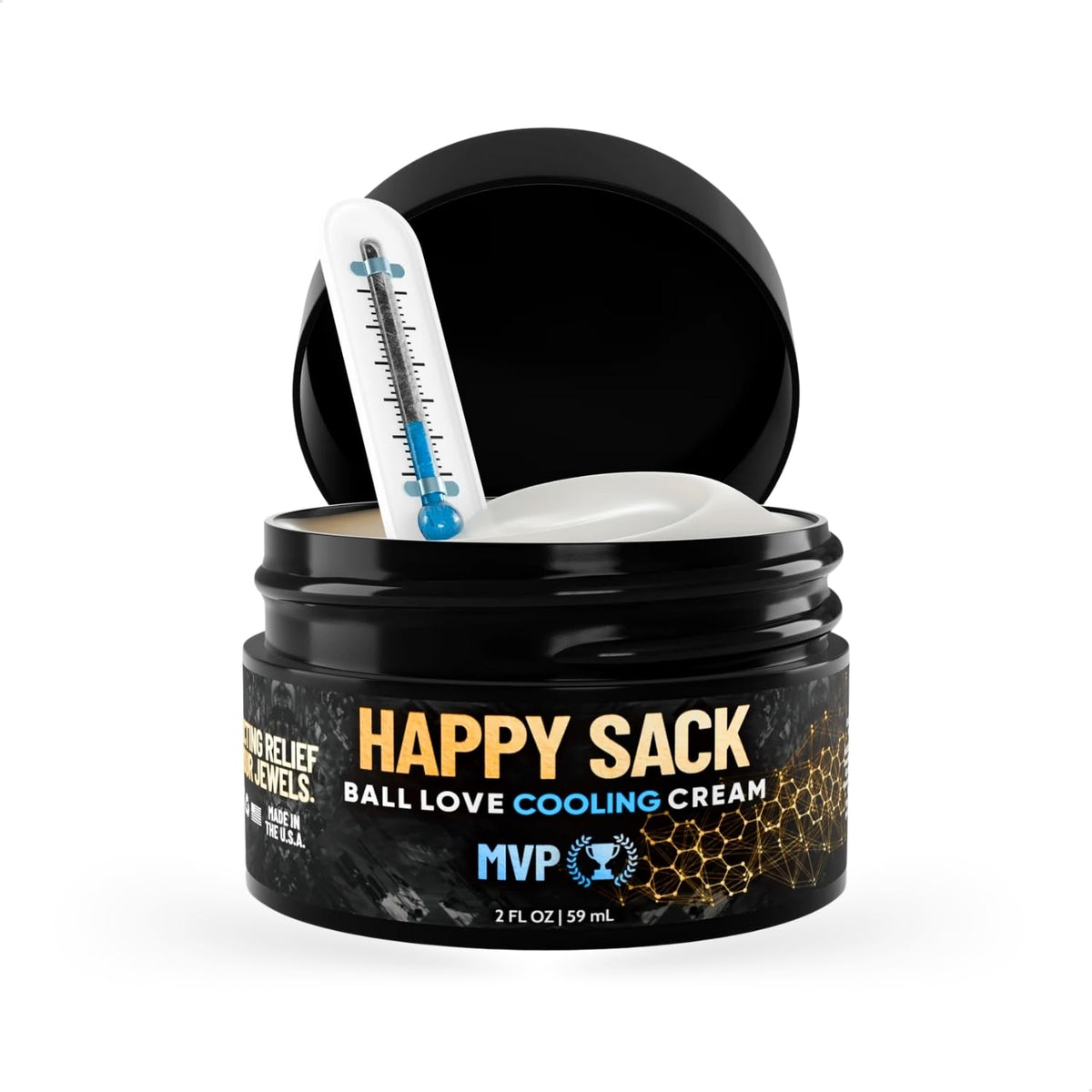 Derm Dude Happy Sack front packaging emphasizes odor control and bold branding