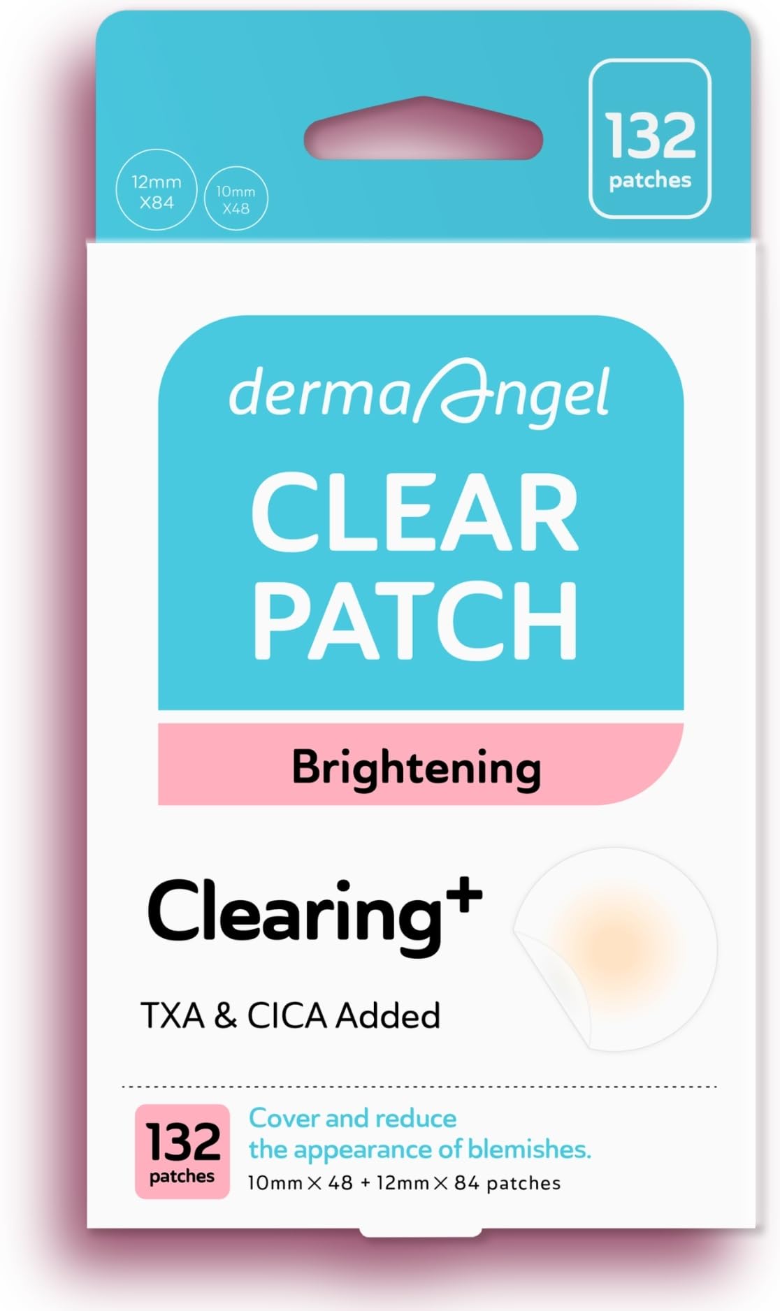 DERMA ANGEL dark spot patches pack front, ultra-thin for daily wear.