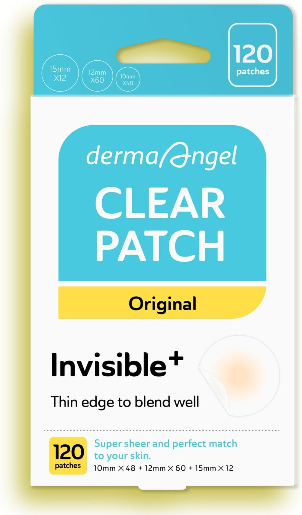 DERMA ANGEL Ultra Invisible Patches close-up blending invisibly under makeup for cystic pimples.