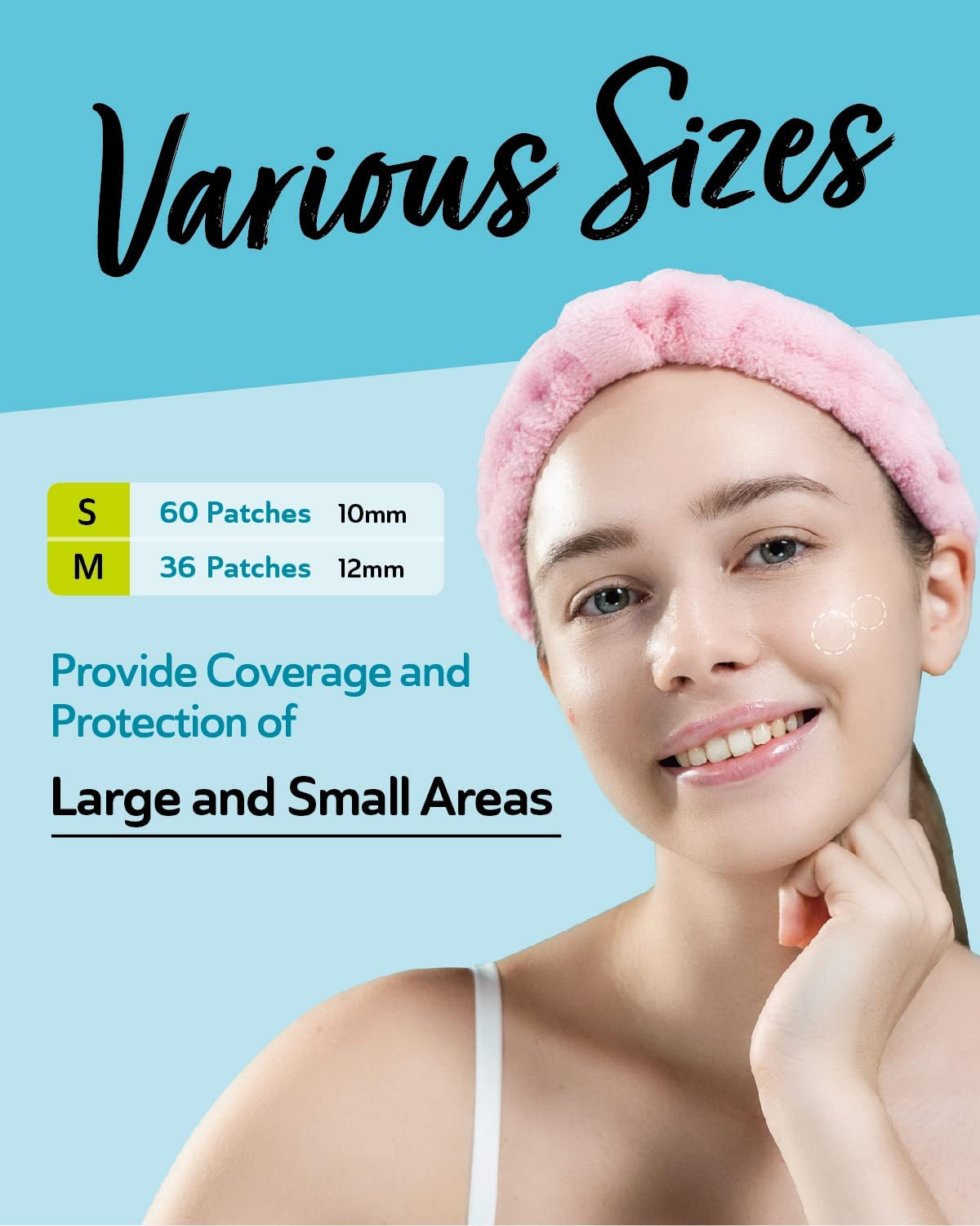 DERMA ANGEL patch applied to face back or chest for versatile placement