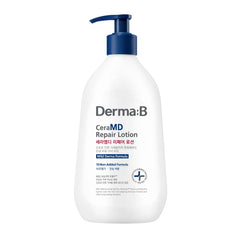 Derma B CeraMD Repair Lotion unscented bottle front for sensitive skin.