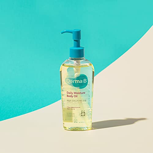 Derma B pump application demonstrates easy, mess-free moisturizing after shower.
