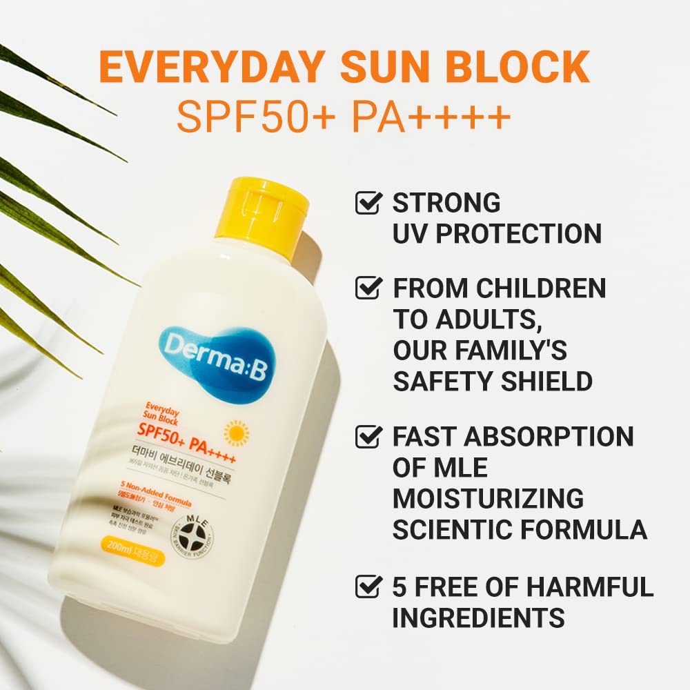 Derma B Everyday Sun Block large-size packaging ideal for face and body application