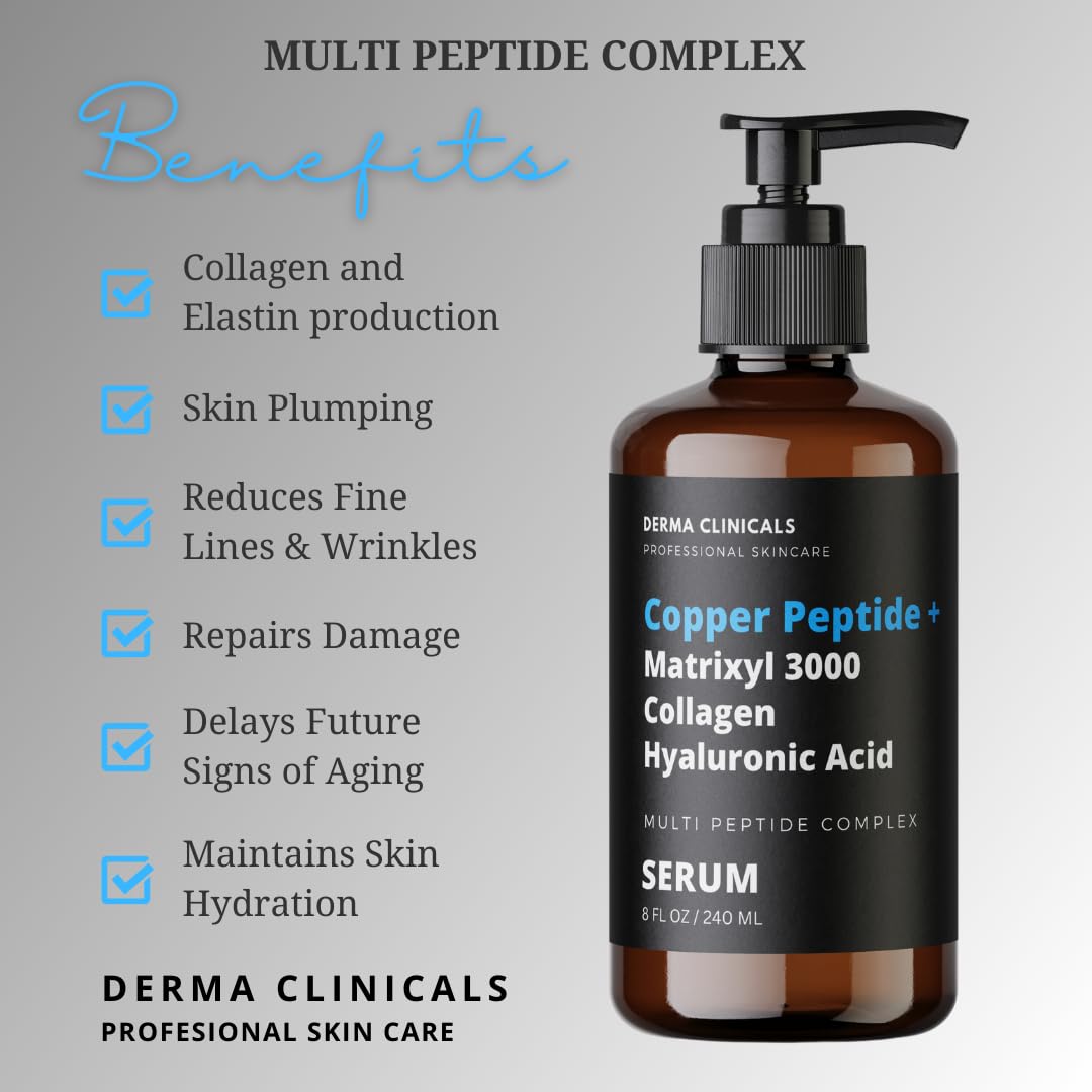 DERMA CLINICALS Matrixyl 3000 serum texture closeup shows hydrating formula for smoother skin.