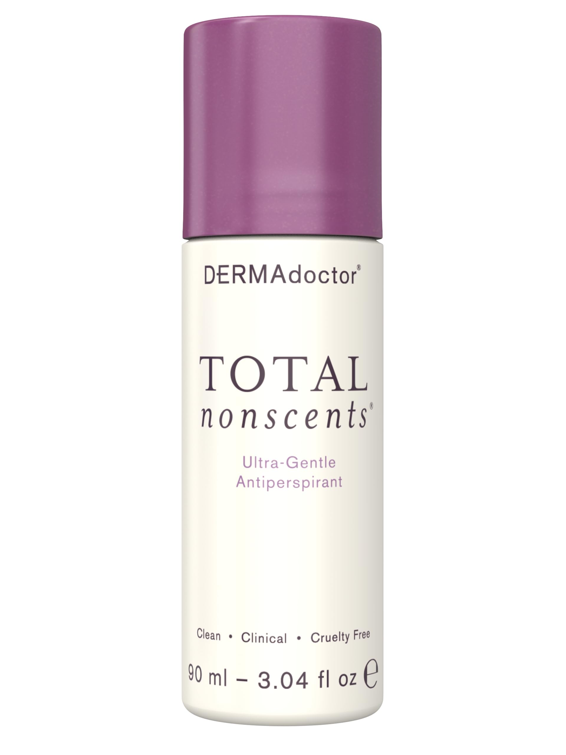 DERMAdoctor Total NonScents roller demonstrates fragrance-free, gentle protection for sensitive skin.