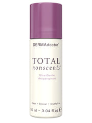 DERMAdoctor Total NonScents roller demonstrates fragrance-free, gentle protection for sensitive skin.