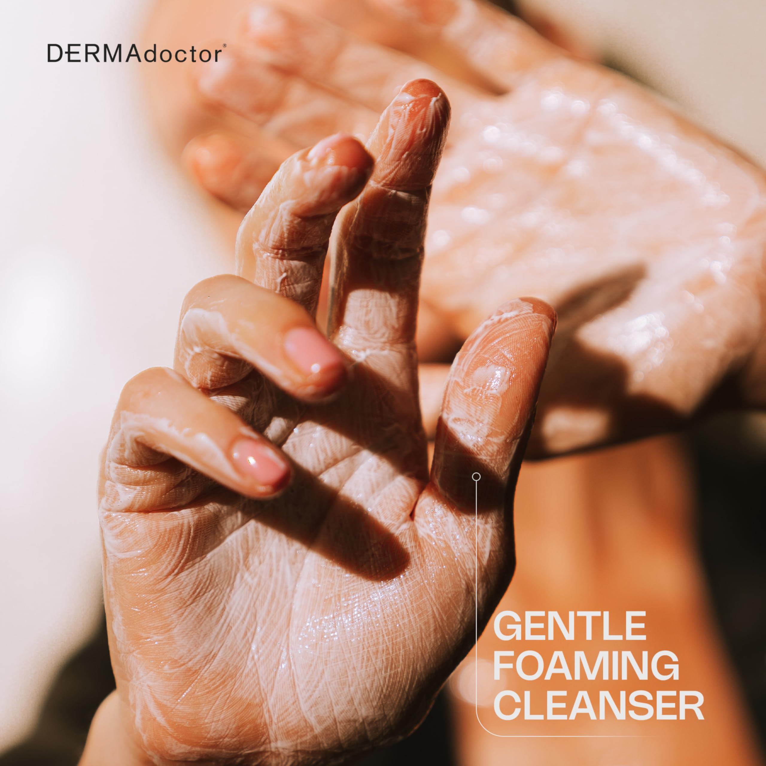 DERMAdoctor Vitamin C Face Wash shown for sun-exposed skin care and renewal.
