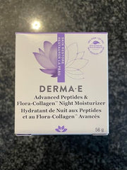 Derma E advanced peptides cream swatch highlighting anti-aging nourishment.