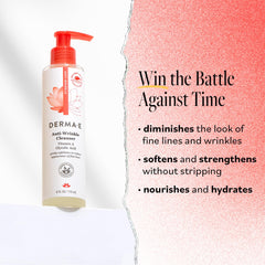 Derma E Anti-Wrinkle Cleanser papaya extract cleanses and exfoliates dead cells.