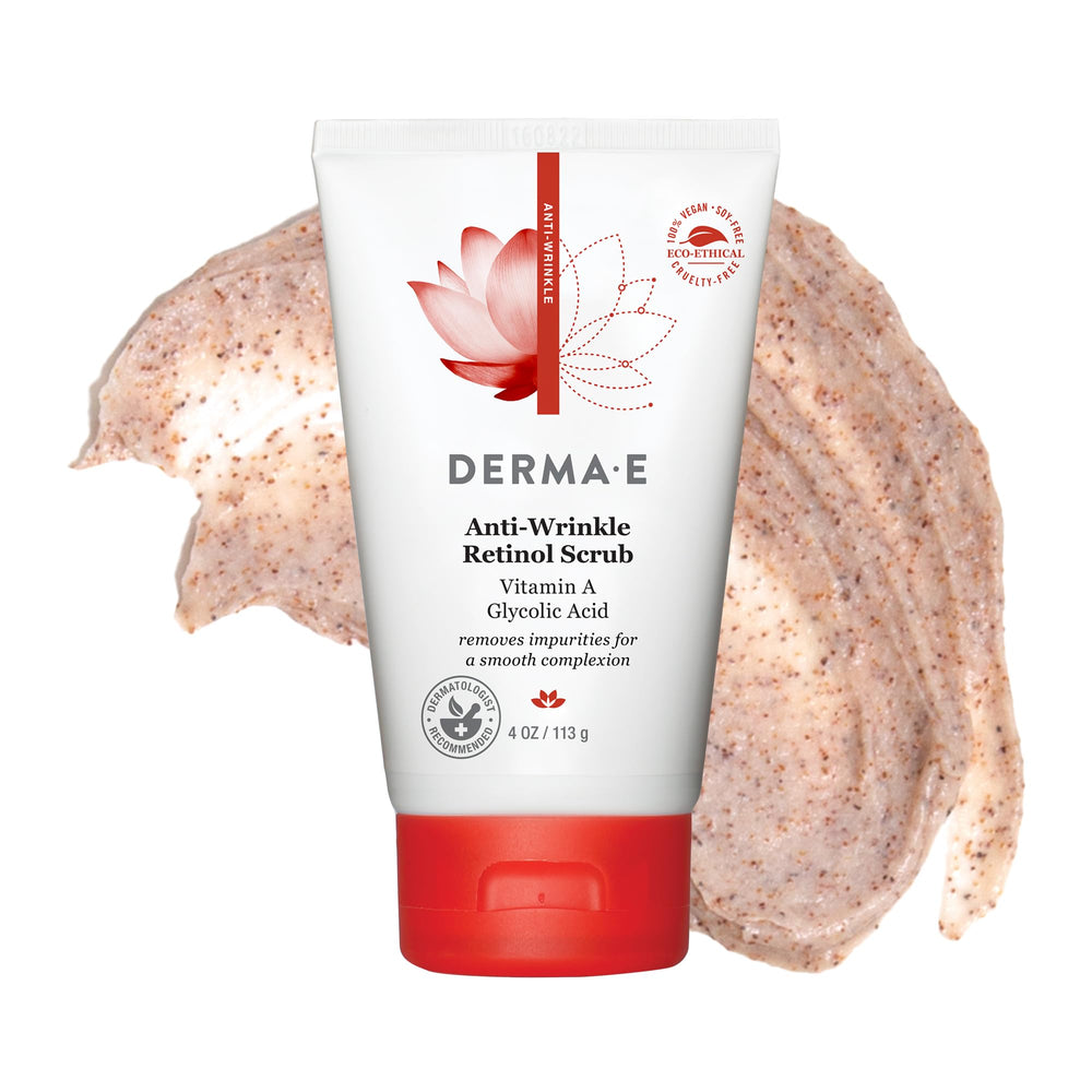 Derma E Anti-Wrinkle Scrub recyclable packaging supports eco-friendly skincare.