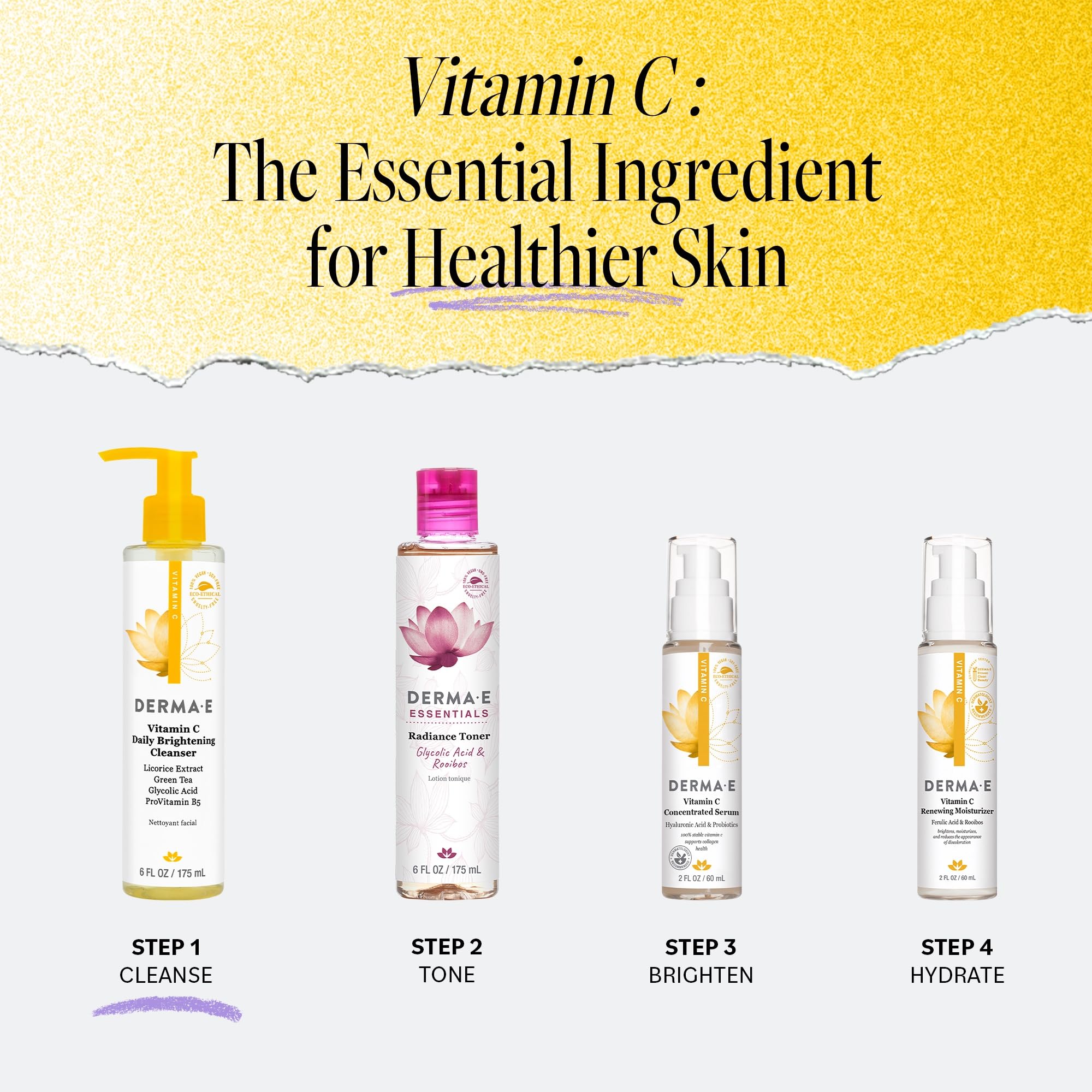 Derma E logo on packaging highlighting vegan, cruelty-free stance