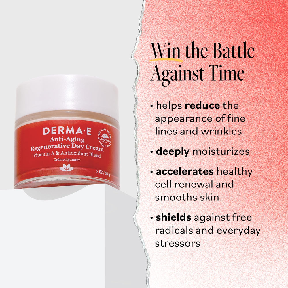 Derma E day cream application massage demonstrates smoothing, helping skin feel more even.