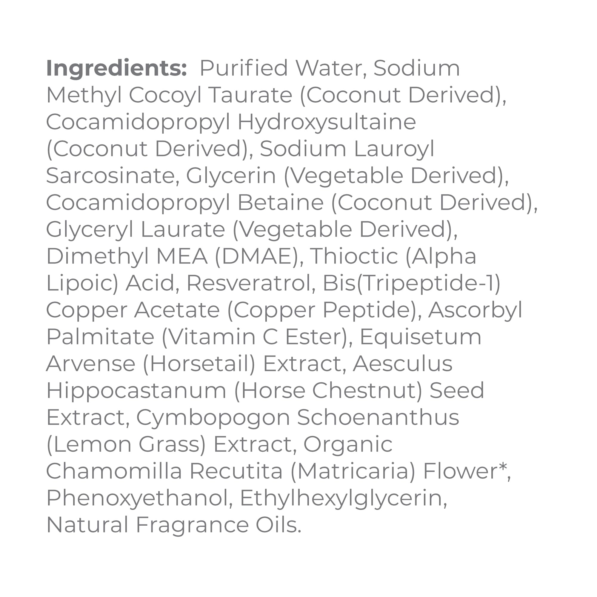 Derma E DMAE and peptides ingredients highlight skin-firming benefits in a soothing routine.