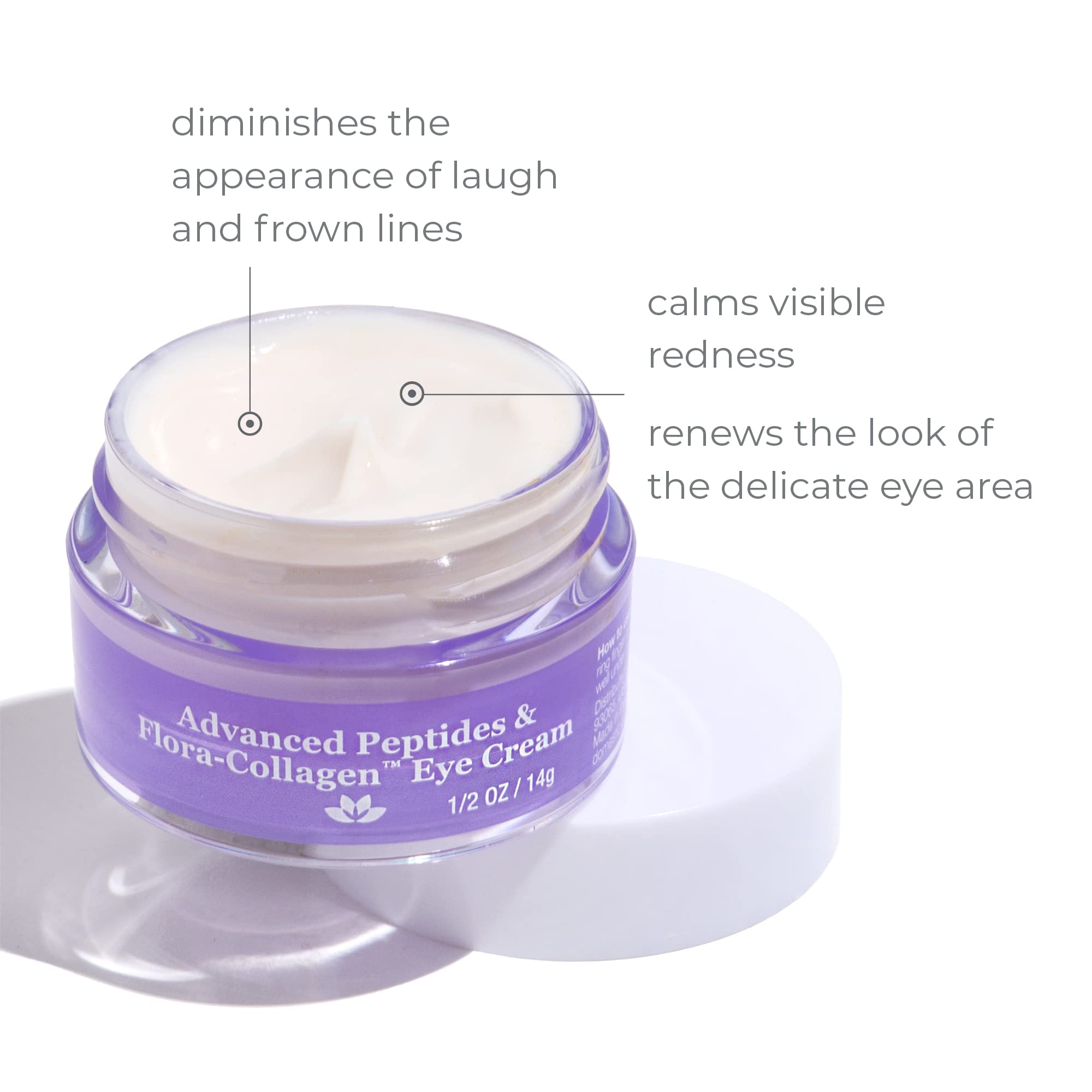 Derma E eye cream texture swatch shows creamy, wrinkle-smoothing formula for daily use.