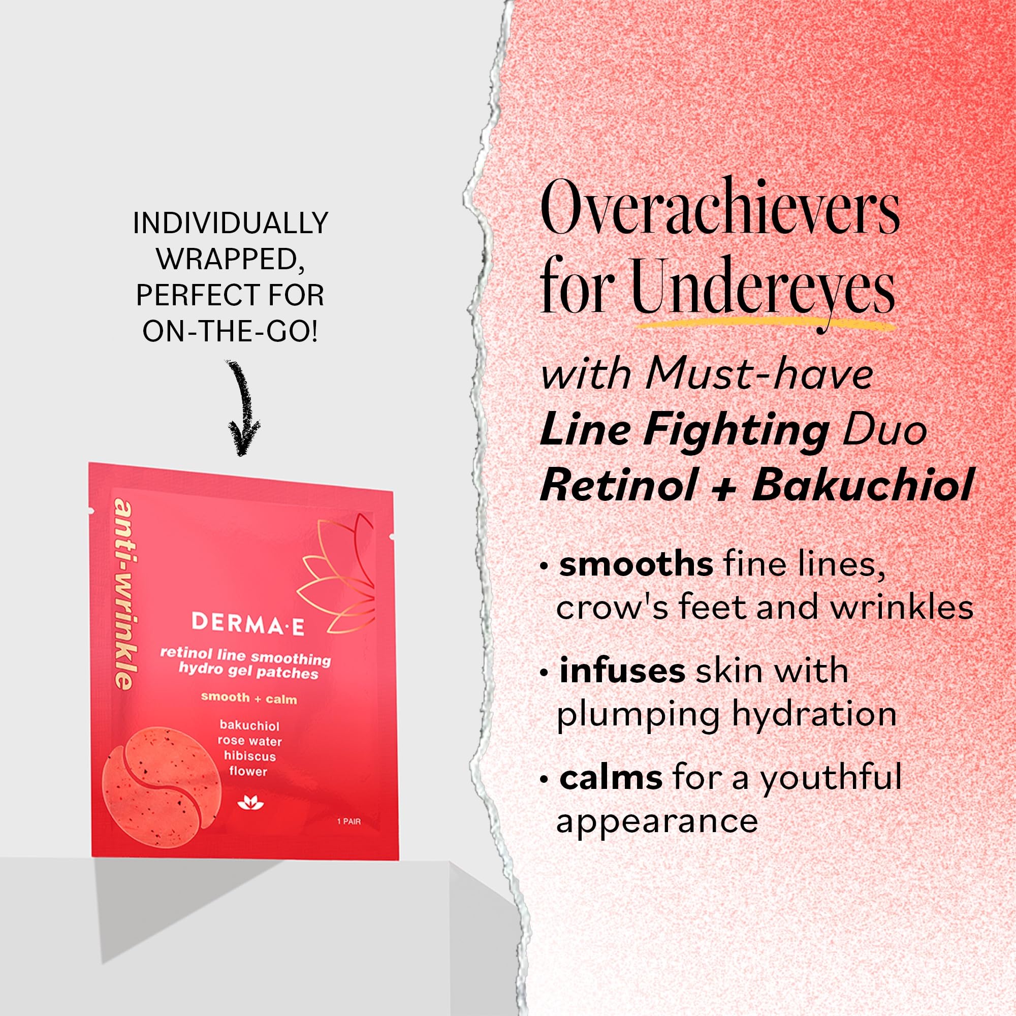DERMA E under-eye patches application demonstrates a 10-minute at-home spa ritual.