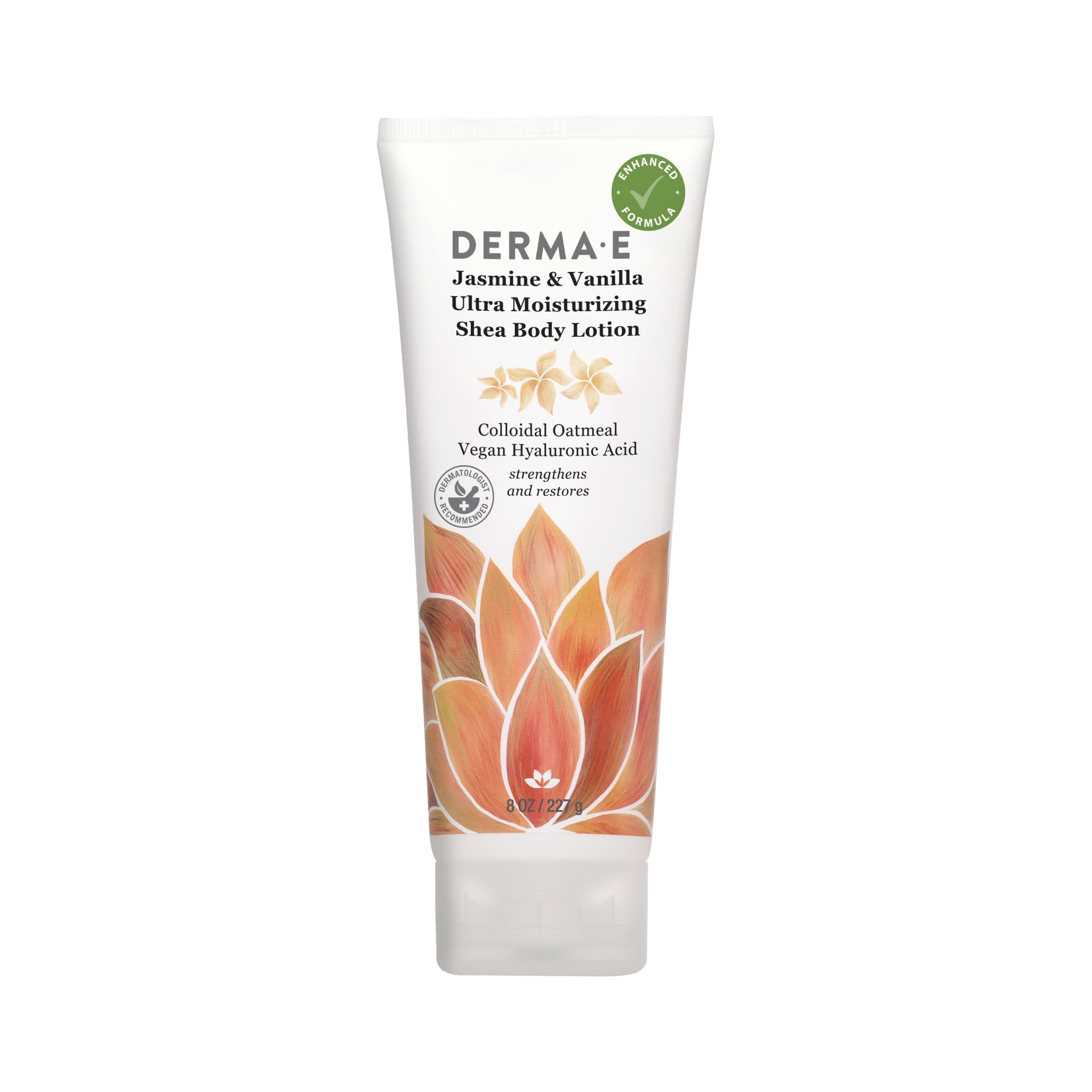 Derma E Jasmine and Vanilla body lotion bottle – lightweight hydration for dry skin
