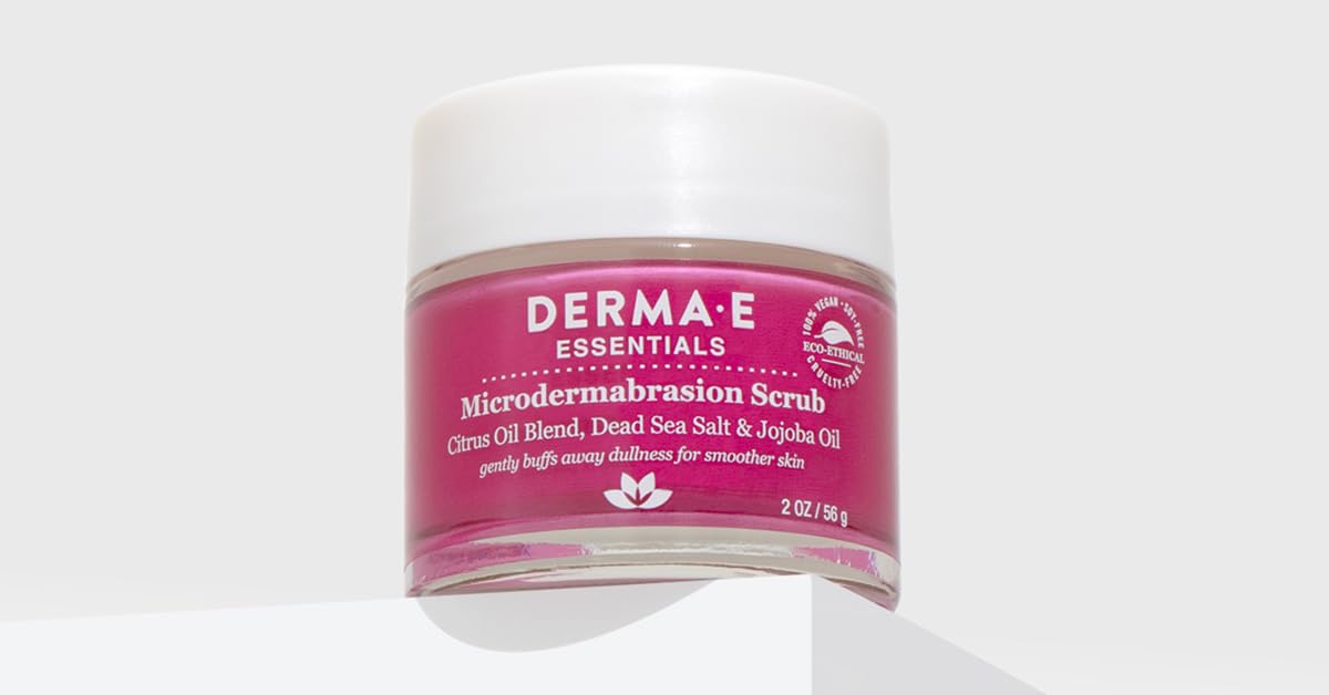 Derma E microdermabrasion scrub finished skin look with smoother texture and glow