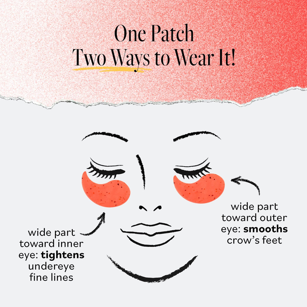 Derma E night routine features under-eye patches beside a softly lit mirror