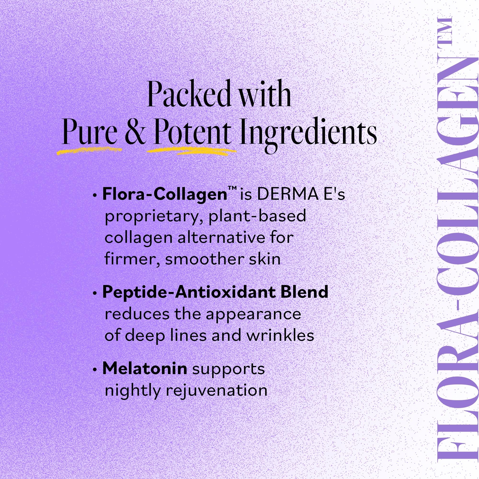 Derma E Pycnogenol label close-up communicates natural hydration ingredients.