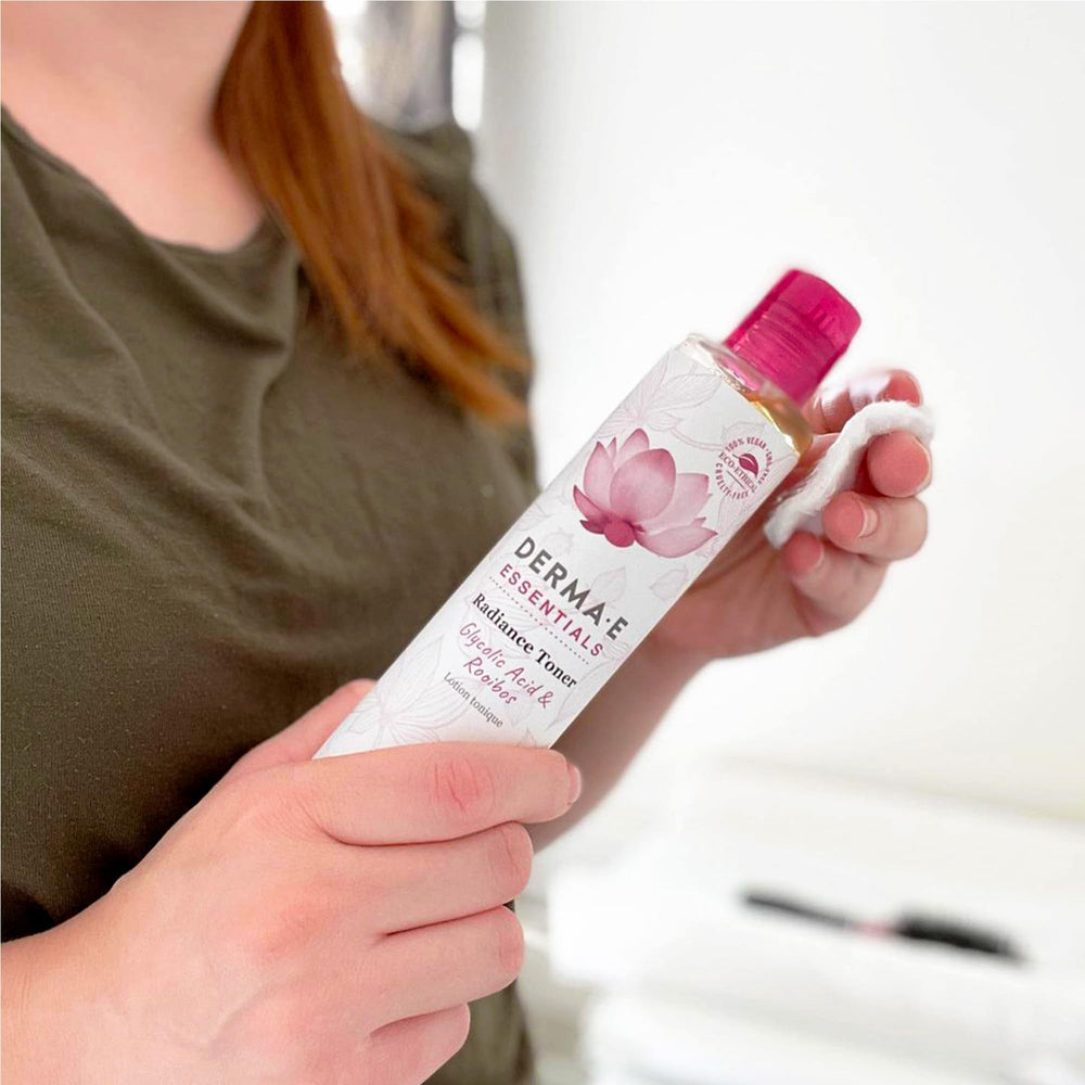Derma E Radiance Toner vegan cruelty-free symbol on pack