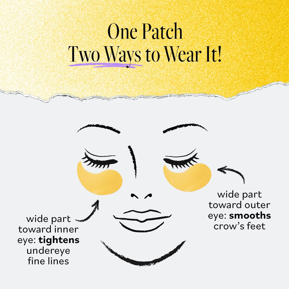 Derma E recyclable packaging shown with eye patches