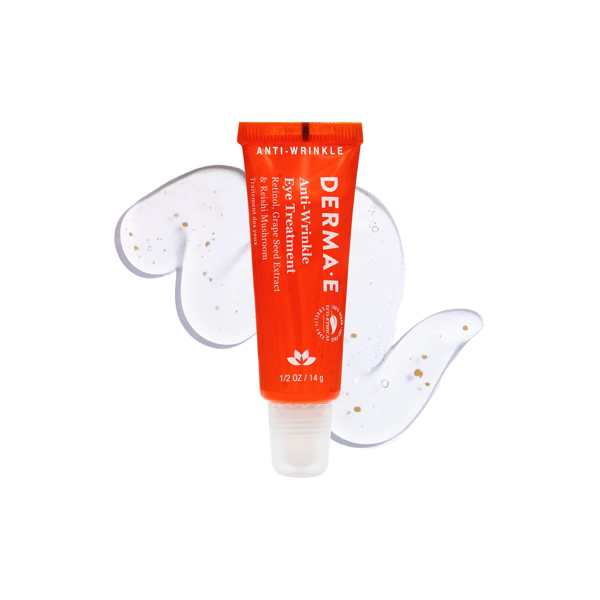 Derma E reishi mushroom extract closeup conveys gentle moisture and protection.