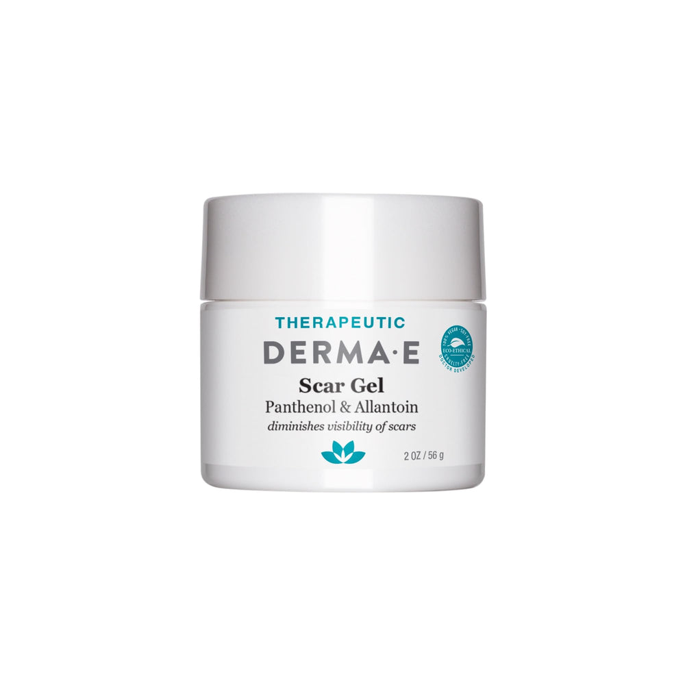 Derma E Scar Gel face application for smooth scar care.
