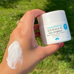 Derma E Skin Brightening Cream being applied as part of daily skincare