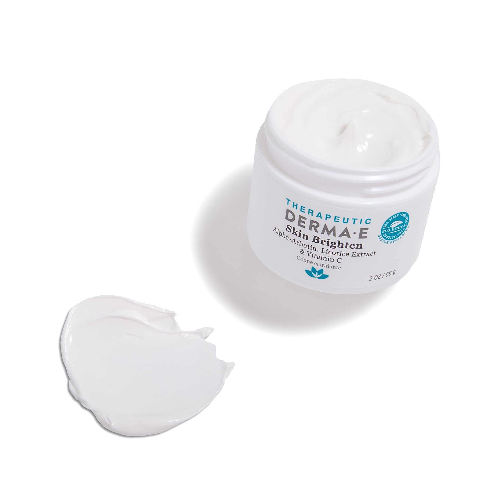 Derma E Skin Brightening Cream packaging highlighting recyclable materials